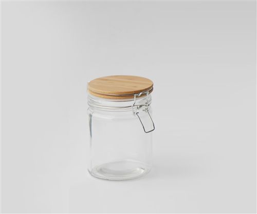 [7798257509249] Frasco Vidrio Red Cierre Hermetico Tapa Bamboo 10X14.2Cm-1-