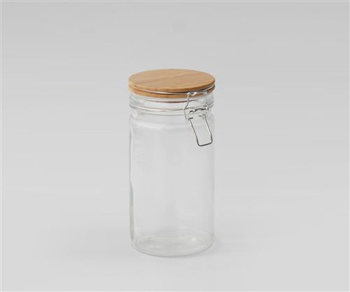 [7798257509256] Frasco Vidrio Red Cierre Hermetico Tapa Bamboo 10X20Cm-1-