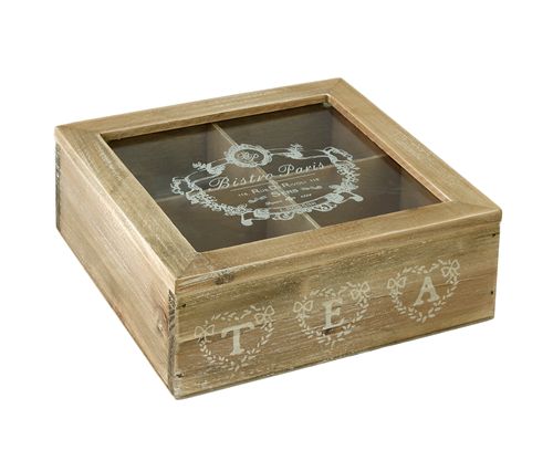 [7798257504107] Caja De Te 4 Divisiones Madera Bistro Paris -1-