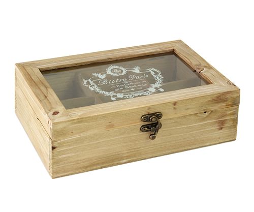 [7798257504114] Caja De Te 6 Divisiones Madera Bistro Paris -1-
