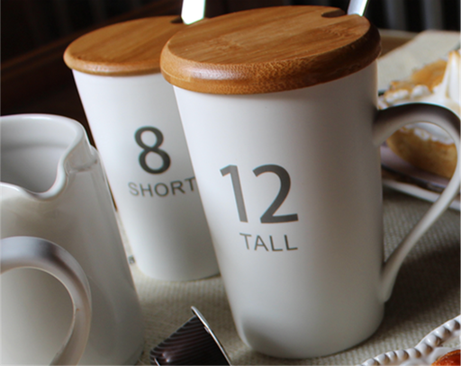 [7798293791004] Mug De Porcelana Talle 12 Tapa Bamboo Y Cuchara Acero Caja Ind 8X12H Cm