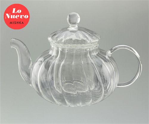 [114201] Tetera Vidrio Facetada Con Infusor 600Ml