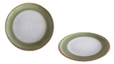 [CPP01V] D-Plato Postre Ceramica 20,5Cm - Verde