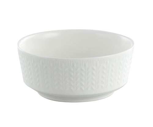 [7798293791912] Ensaladera Porcelana Blanca Diseño Espigado 16X16X6.8Cm