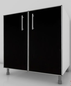 [33807694] Bajomesada Lugano 0.80 Negro Cto Alum