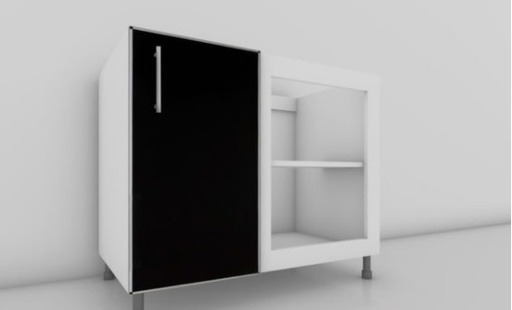 [33808294] Bajomesada Lugano 0.98 Esq Negro Cto Alum