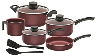 [20598/901] Paris Batería De Cocina X 10 Piezas Rojo