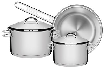 [65510/750] Solar Batería De Cocina X 3 Piezas (Cacerolas+Sarten)