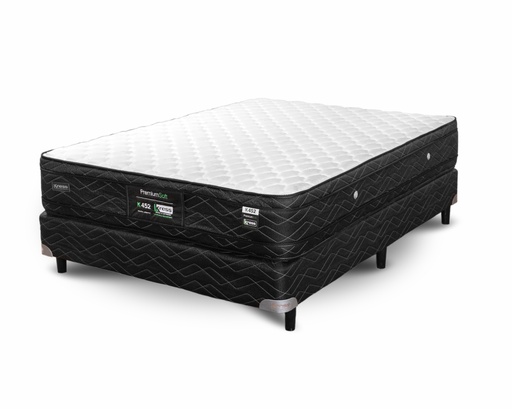 [CON452-160200BL-NE] Conjunto de colchón y sommier K452 1.60 X 2.00 Blanco C/Negro 