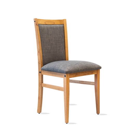 [800134] Silla Camila Paraiso Roble Nro 4 Asiento Tapizado Gris