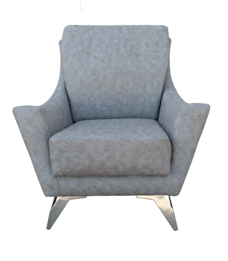 [33067] Sillon Renata 1 Cpo Cuerotex Stone (Piedra) 030 G4 Pata Cromada
