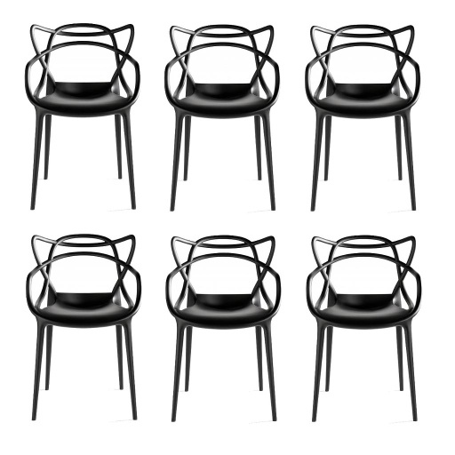 [BA37752] Set x 6 sillas Master negro