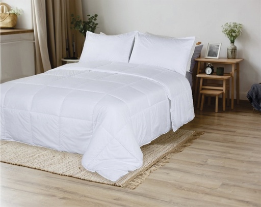 [02409023041-0131] Acolchado Simil Plumon Queen 230 X 240 Blanco/Blanco