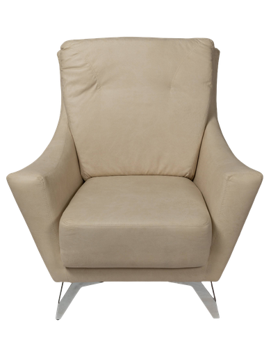 [33209] Sillon Renata 1 Cpo Cuerotex Bone G4 Pata Cromada