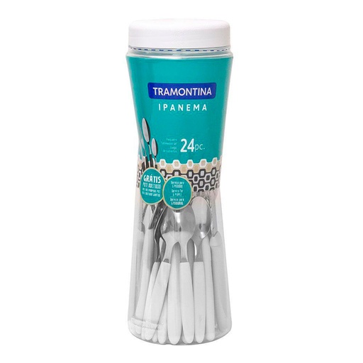 [23399/891] Jgo.Cubiertos X 24Pz Ipanema Blanco + Frasco