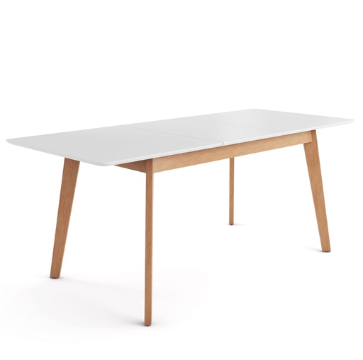 [400374] Mesa Hedda  Extensible 1,50 A 2.00 Roble Leriex/Blanco