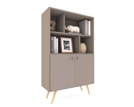 [DL885GC] Biblioteca de oficina Esc. 2 Ptas 2 Est. Gris Cubanita 140 X 35 X 80 Cm