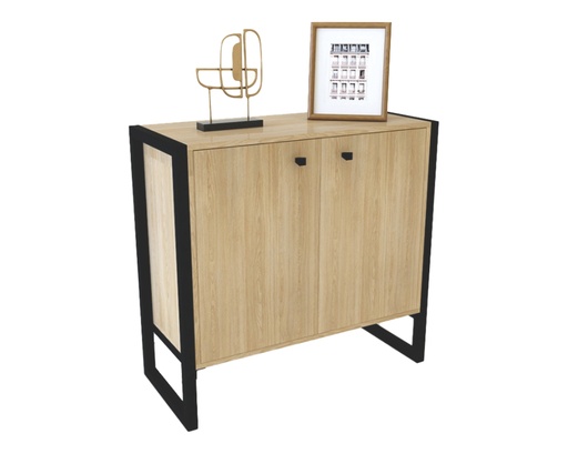 [DST10RN] Vajillero Buffet  80 X 80 X 42 Cm2 Puerta, 2 Estante Roble Natural