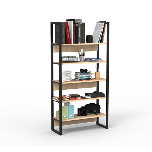 [DST21RN] "D"- Estantería Biblioteca Industrial de oficina 180 X 89 X 35 Cm 5 Estantes Roble Natural