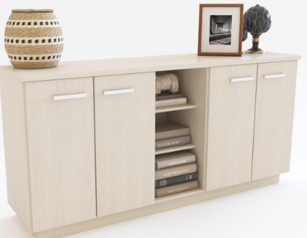 [DL856FC] Bahiut 4 Ptas 2 Est.  Fineline Crema 80 X 160 X 42 Cm