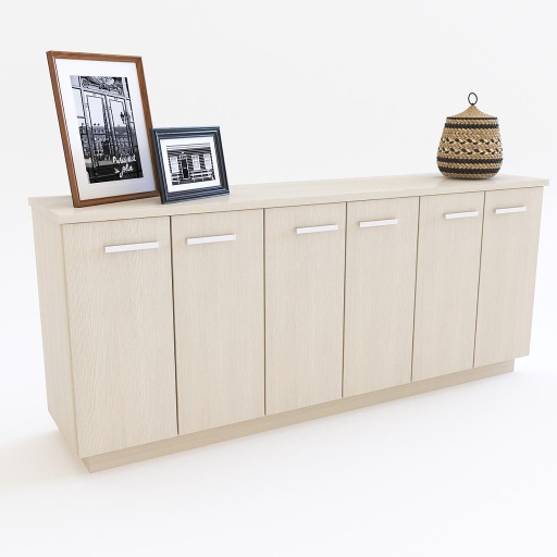 [DL854FC] Bahiut 6 Ptas 2 Caj Int. Fineline Crema 80 X 180 X 42 Cm