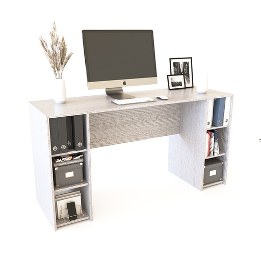 [DL0101GS] "D"- Escritorio de oficina Con Estantes Gris Sombra