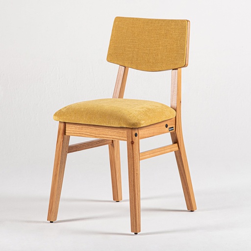 [801912] Silla Osaka Roble Tapizado Mostaza