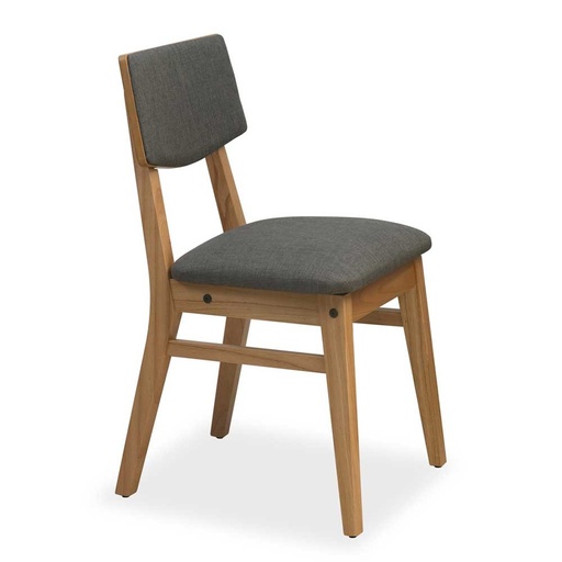 [801913] Silla Osaka Roble Tapizado Gris Claro