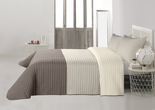 [084803160417120] Quilt Tricolor + Fundas Twin Color Beige.