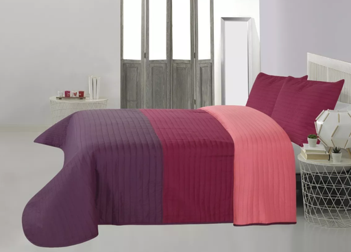 [084803160417123] Quilt Tricolor + Fundas Twin Color Fucsia