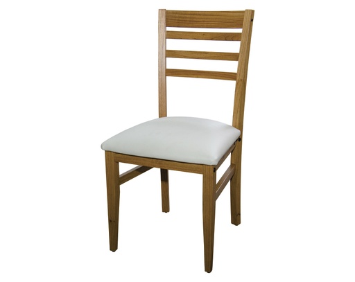 [800135] Silla Ana Paraiso Roble Nro 3 Asiento Tapizado Crudo