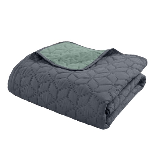 [084812231417118] Quilt Bicolor Reversible + 2 F. Queen Petroleo/Verde