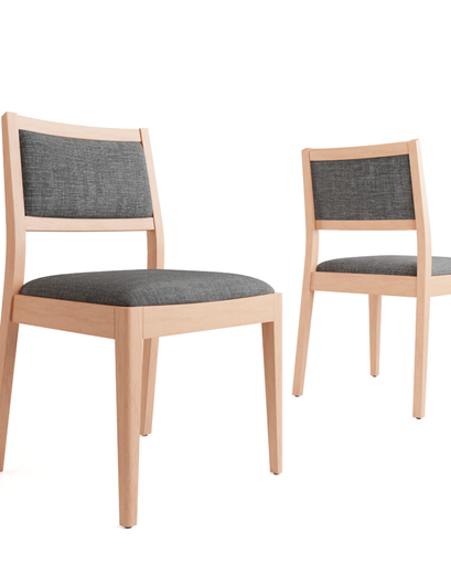 [302000022] Silla Mauna Roble Leriex Chenille Gris