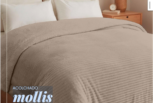 [024808220400073] Acolchado Mollis Jac/Cor Queen Beige