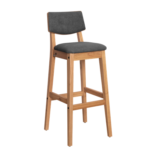 [801939] Banqueta Osaka Roble Tapizado Gris (oscuro)