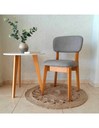 [302000023] Silla Eyra L/ Roble Leriex Chenille Gris