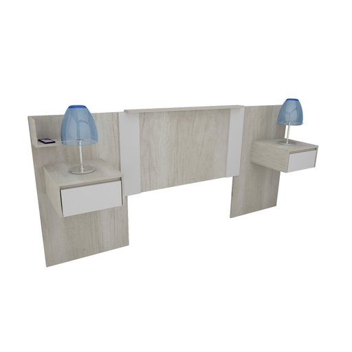 [3006-HEL-BLA] (D) Respaldo Corsa C/ 2 Mesas Flotantes 150-200 Helsinki Blanco