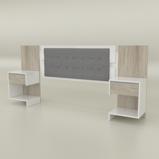 [100001239] Respaldo Flex 140-160 Blanco /Hels Chenille Gris