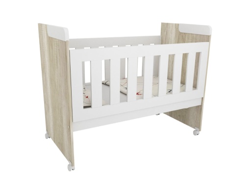 [1727-HELBLA] Cuna Con Ruedas 128X68X90 Cm Helsinki Blanco