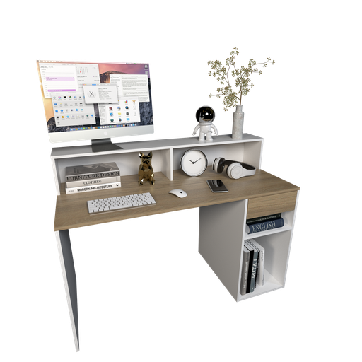 [3049-COE] Escritorio de oficina Con Repisa Olmo Finlandes Everest