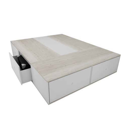 [3001-HEL] Base De Colchon Con 6 Cajones 170 Cm Ancho Helsinki/Blanco