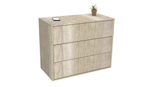 [3003-HEL] (D) Comoda Corsa 3 Cajones Helsinki Blanco