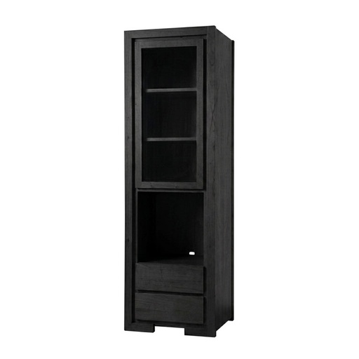 [803000] Torre Genoud Negro Contemp. T6 Puerta Vidrios +Cajones