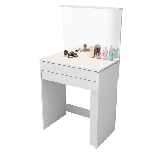 [5009-BLA] Tocador Maquillador Con Espejo Cajon Y Luz Led Blanco