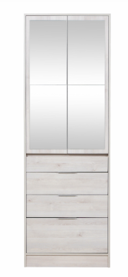 [35236502] Placard Murano 0.70M Abatible 2P 4C c/espejo pino aland blanco