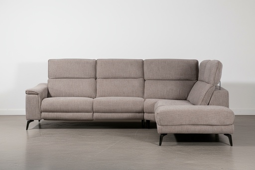 [23726] Sillon Rinconero Relax Oxford 3 cpos Conjunto 2 Chenille Liviano Gris (Eléctrico)