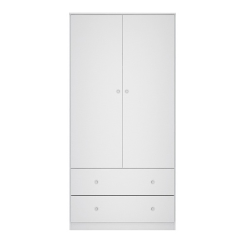 [1724-BLA-BLA] Ropero Placard 2 puertas y 2 cajones 180 x 90 x 44 Blanco