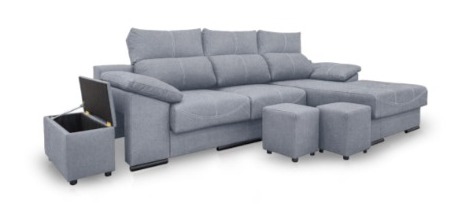 Sofá Phyllis 2 plazas con chaise longue derecho touch