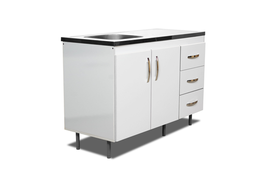 [801005] Bajo Mesada Arco 1.20 C/ 3 Caj Blanco