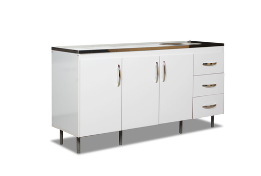 [801011] Bajo Mesada Arco 1.60 C/ 3 Caj Blanco